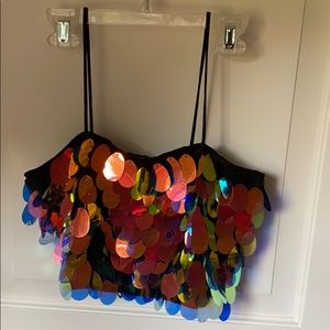Motel large sequin crop top.